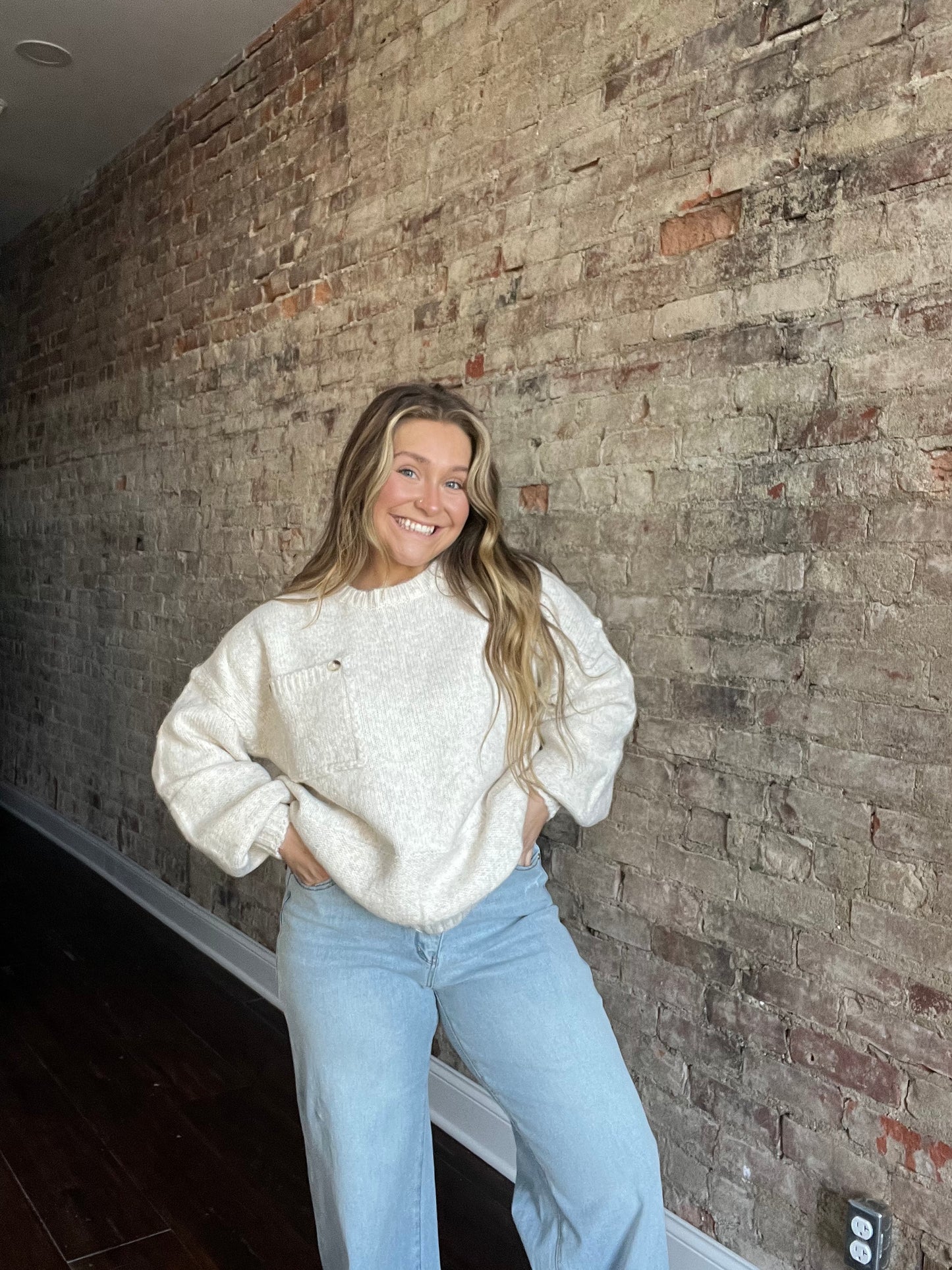Button Pocket Sweater
