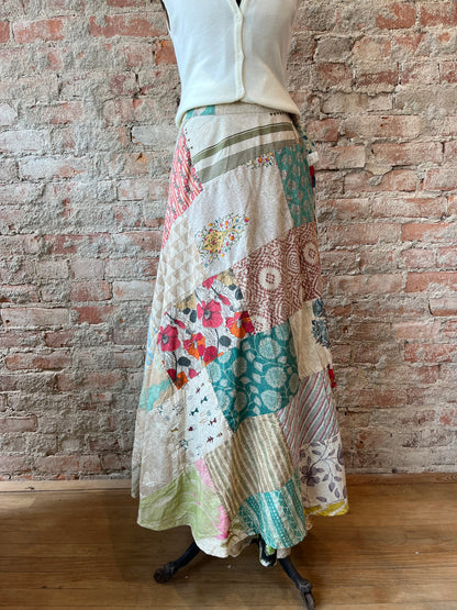 Patchwork Wrap Skirt