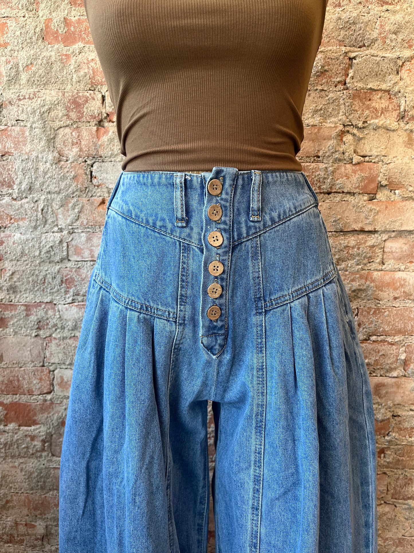 Flare Button Jeans