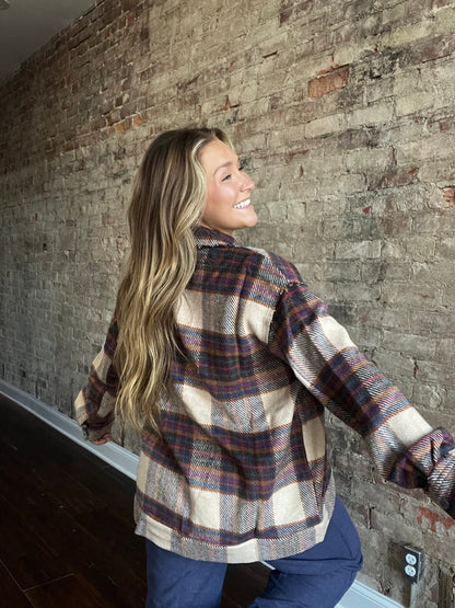 Plaid Button Shacket