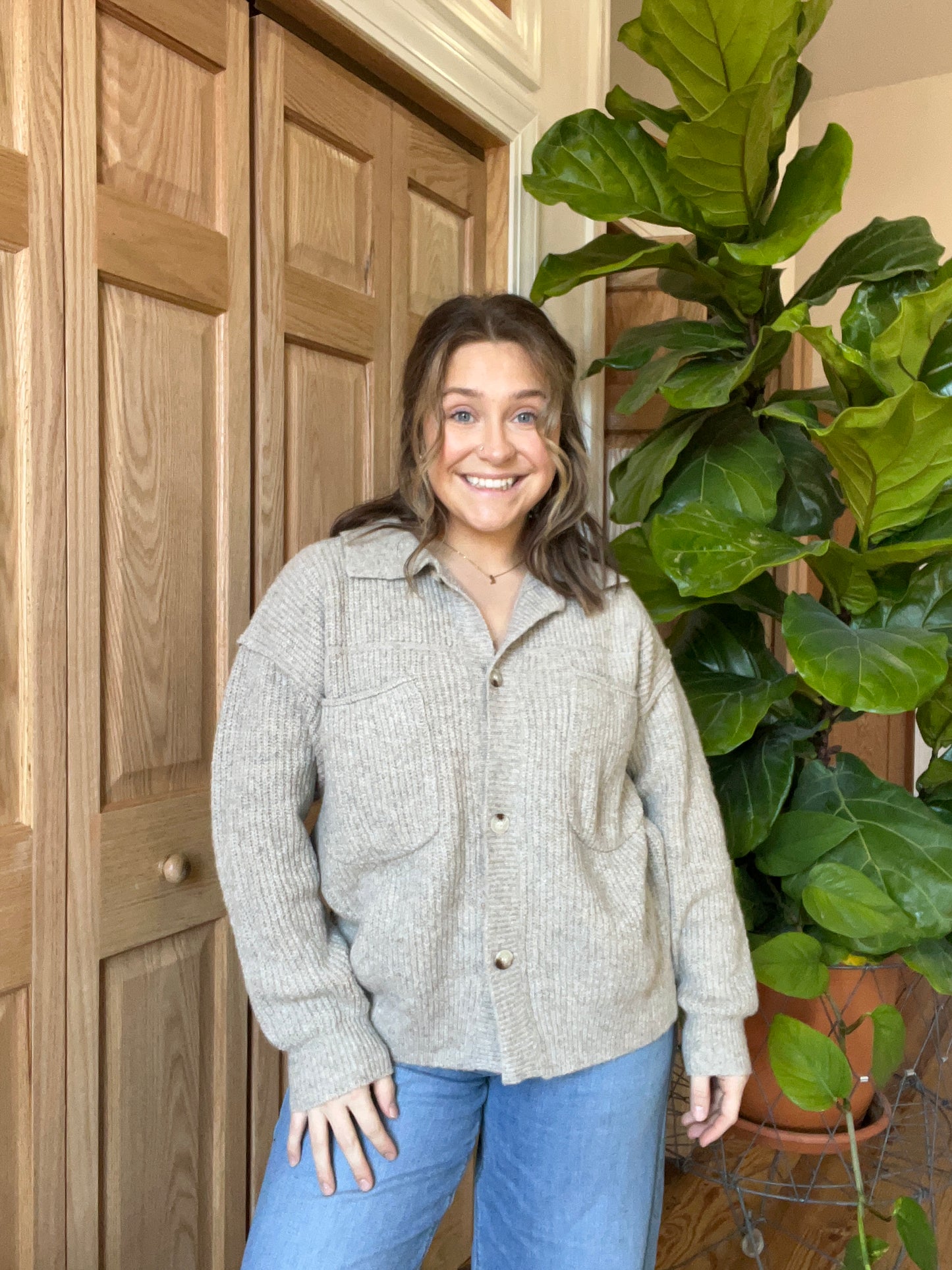 Collared Sweater Jacket