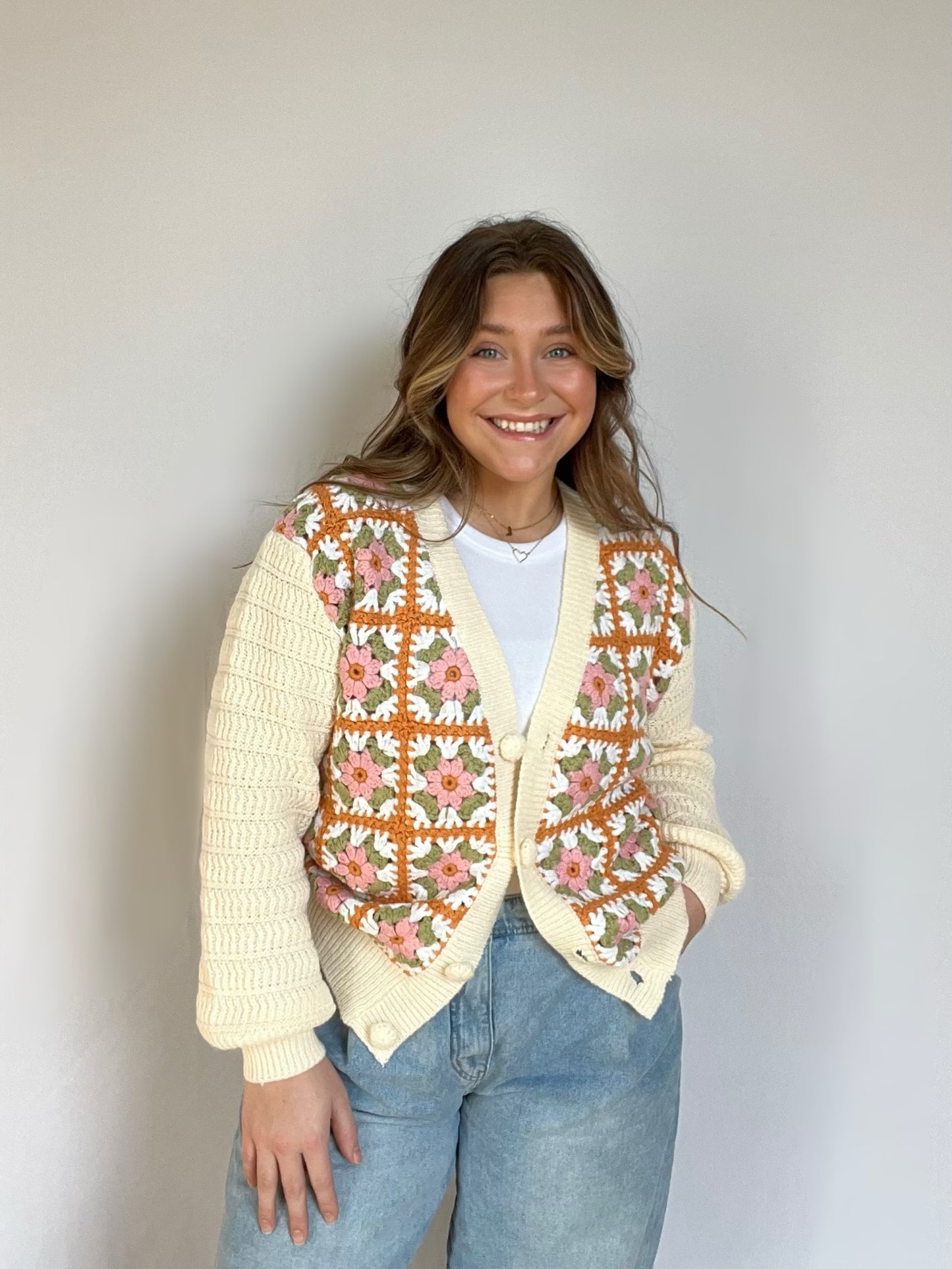 Floral Crochet Cardigan