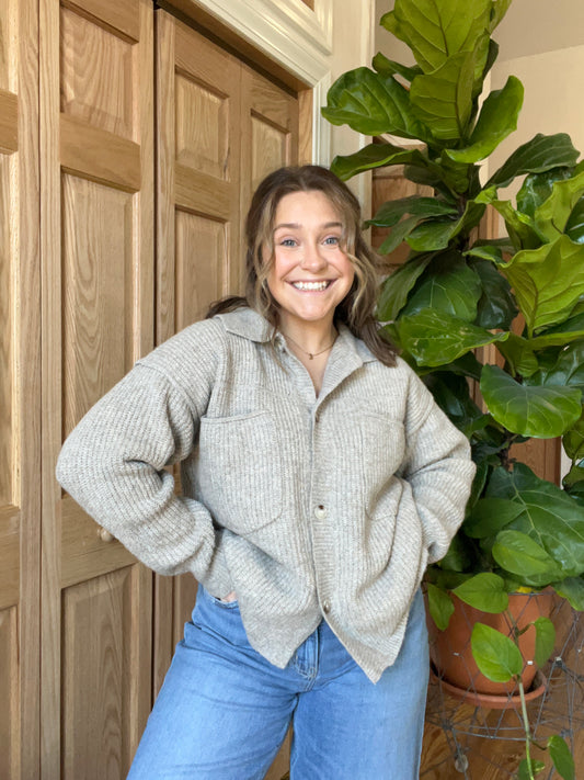 Collared Sweater Jacket