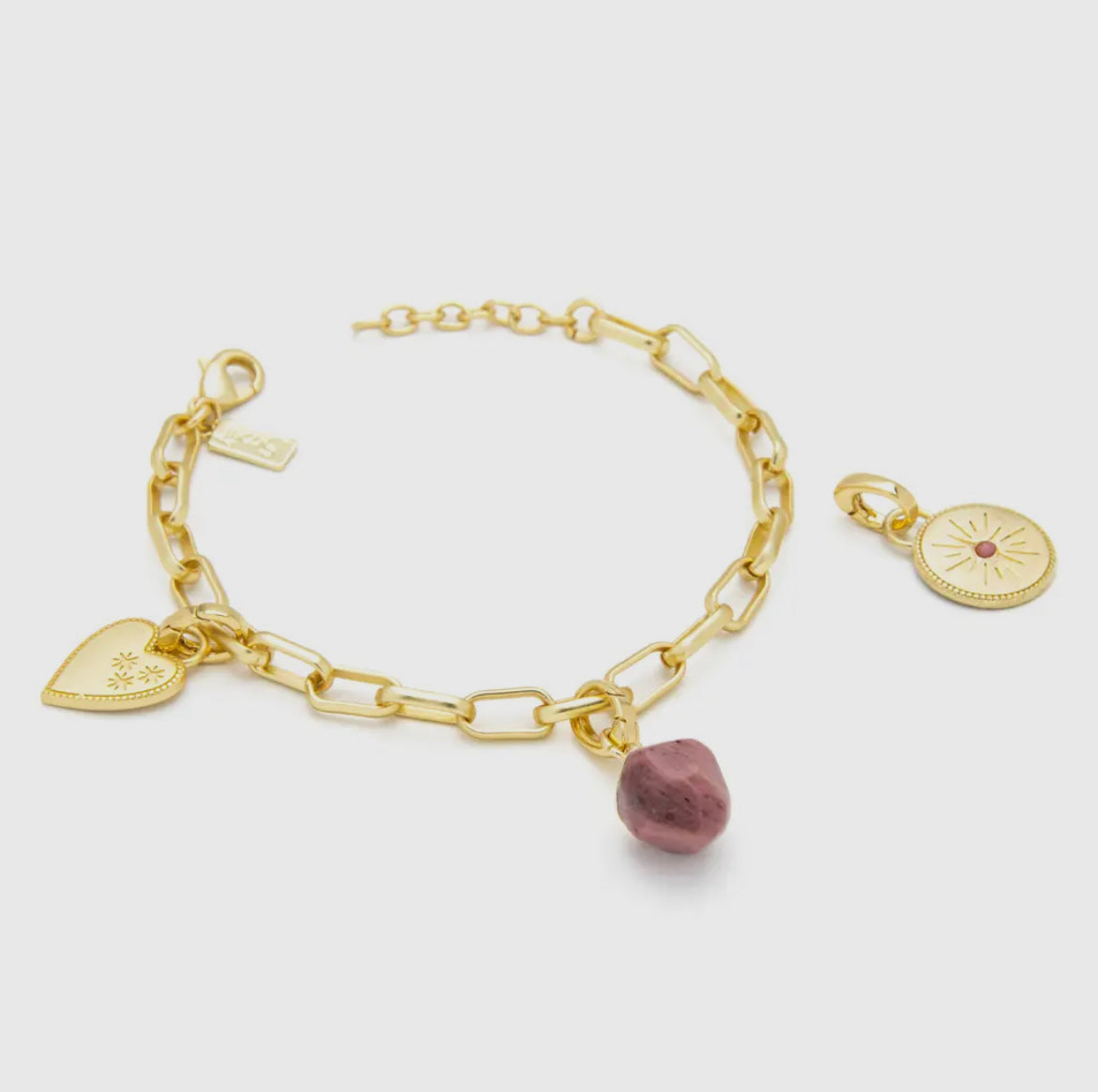 Interchangeable Charm Bracelet - Tourmaline Stone