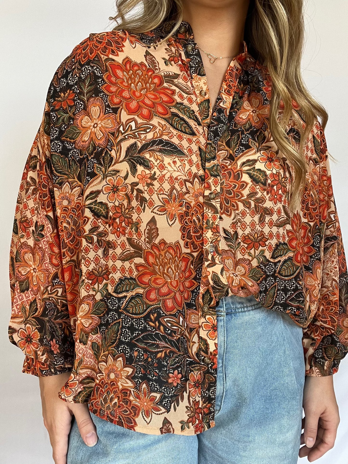 Fall Floral Blouse