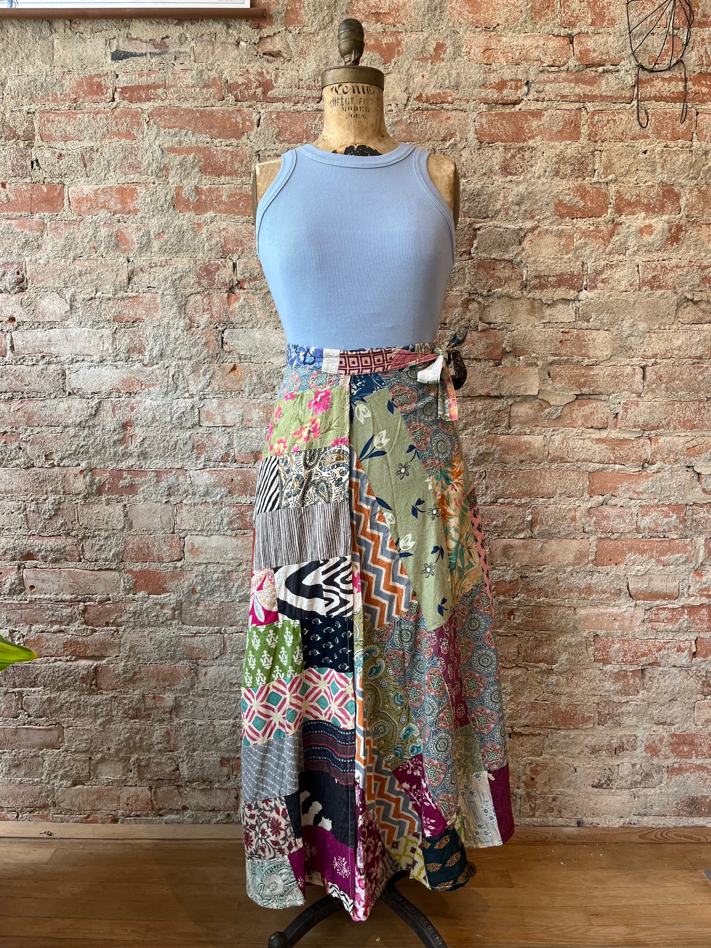 Patchwork Wrap Skirt