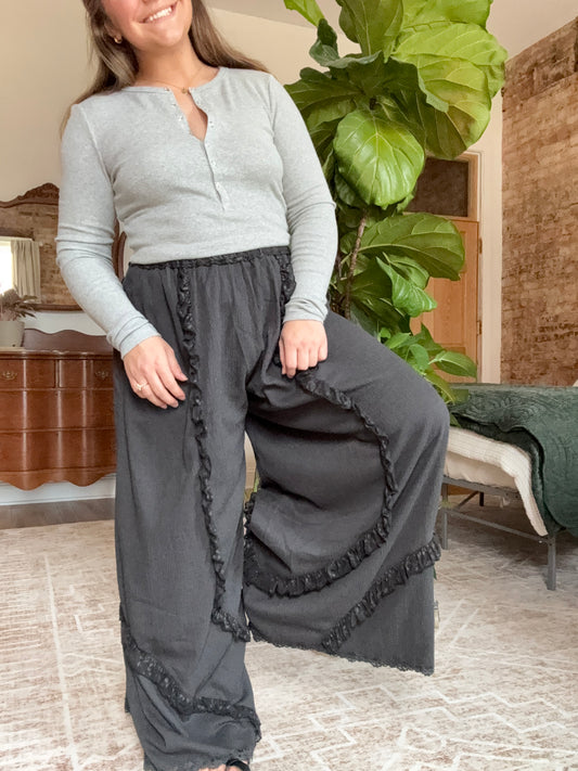 Ash Lace Ruffle Pants
