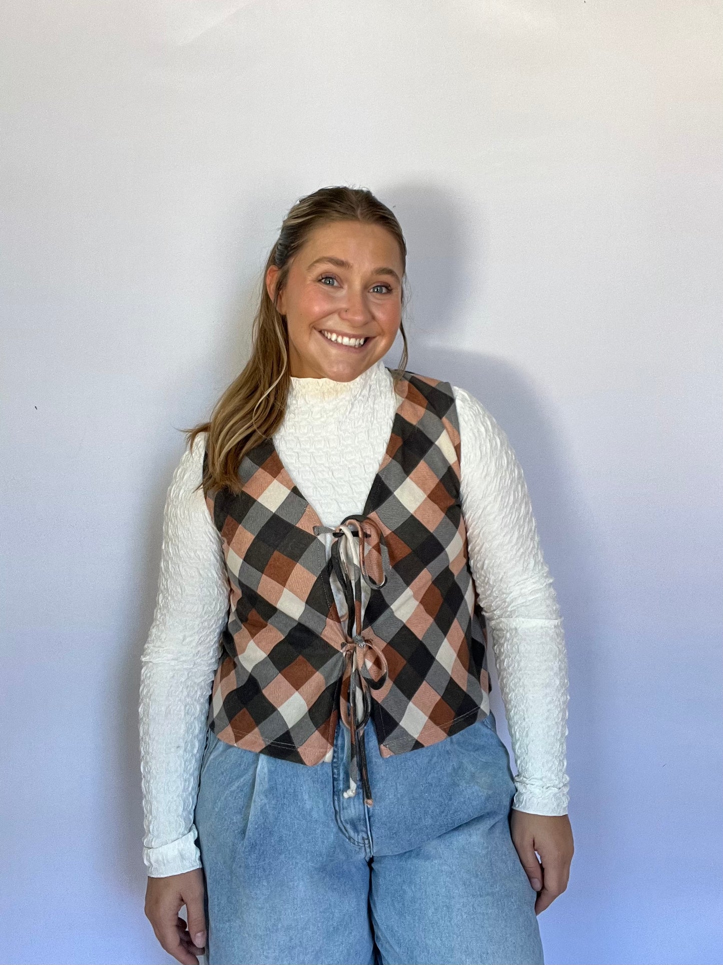 Plaid Pattern Vest