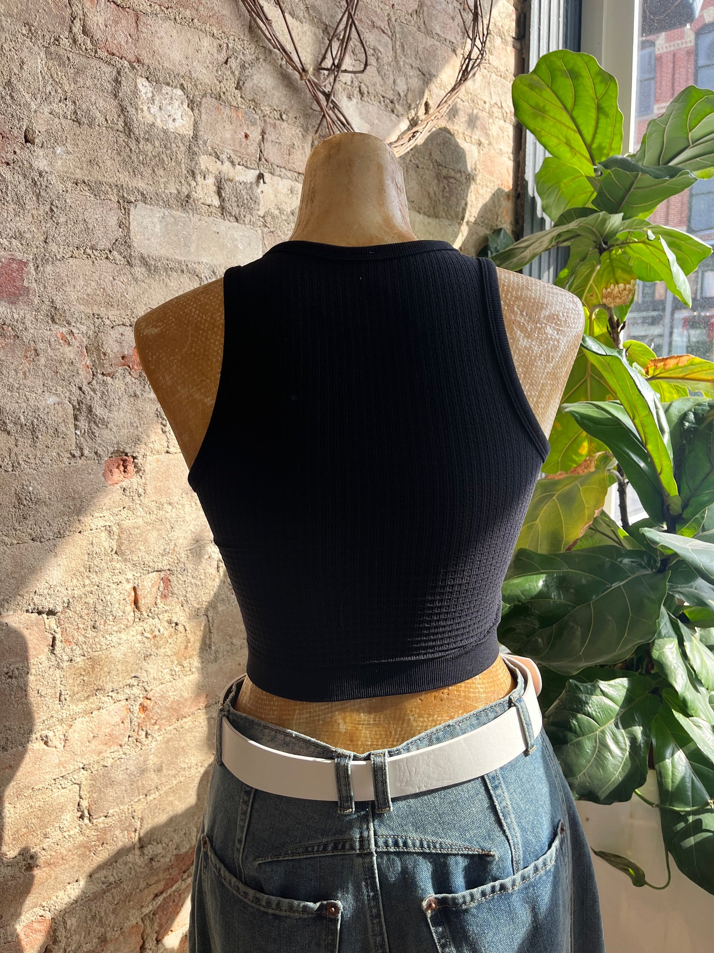 Seamless Waffle Crop Top