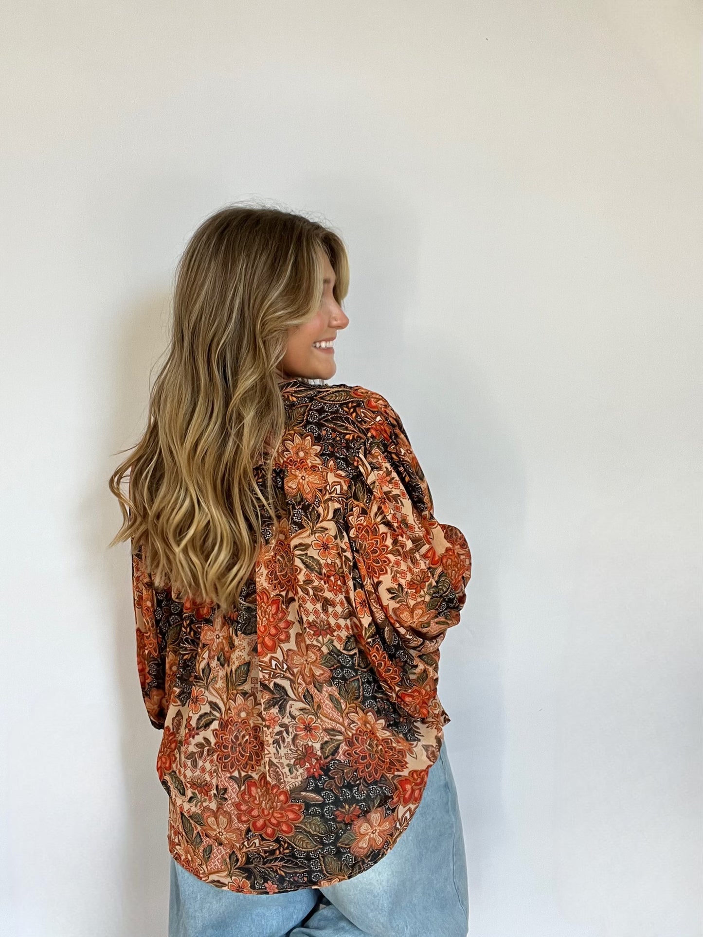 Fall Floral Blouse