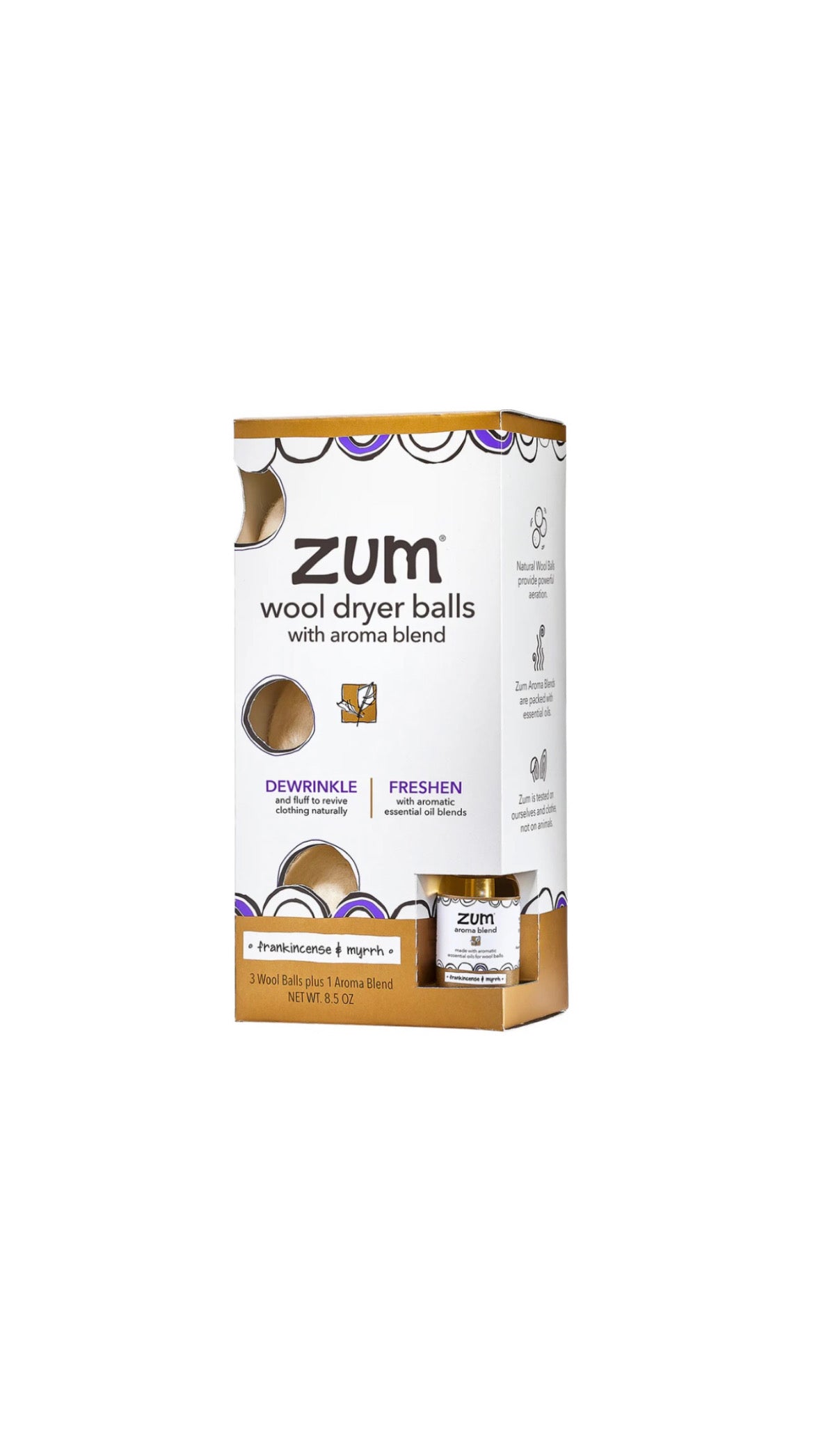 ZUM Wool Dryer Balls - Frankincense & Myrrh