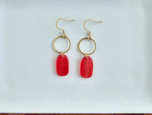 Emma Earrings - Ruby Red