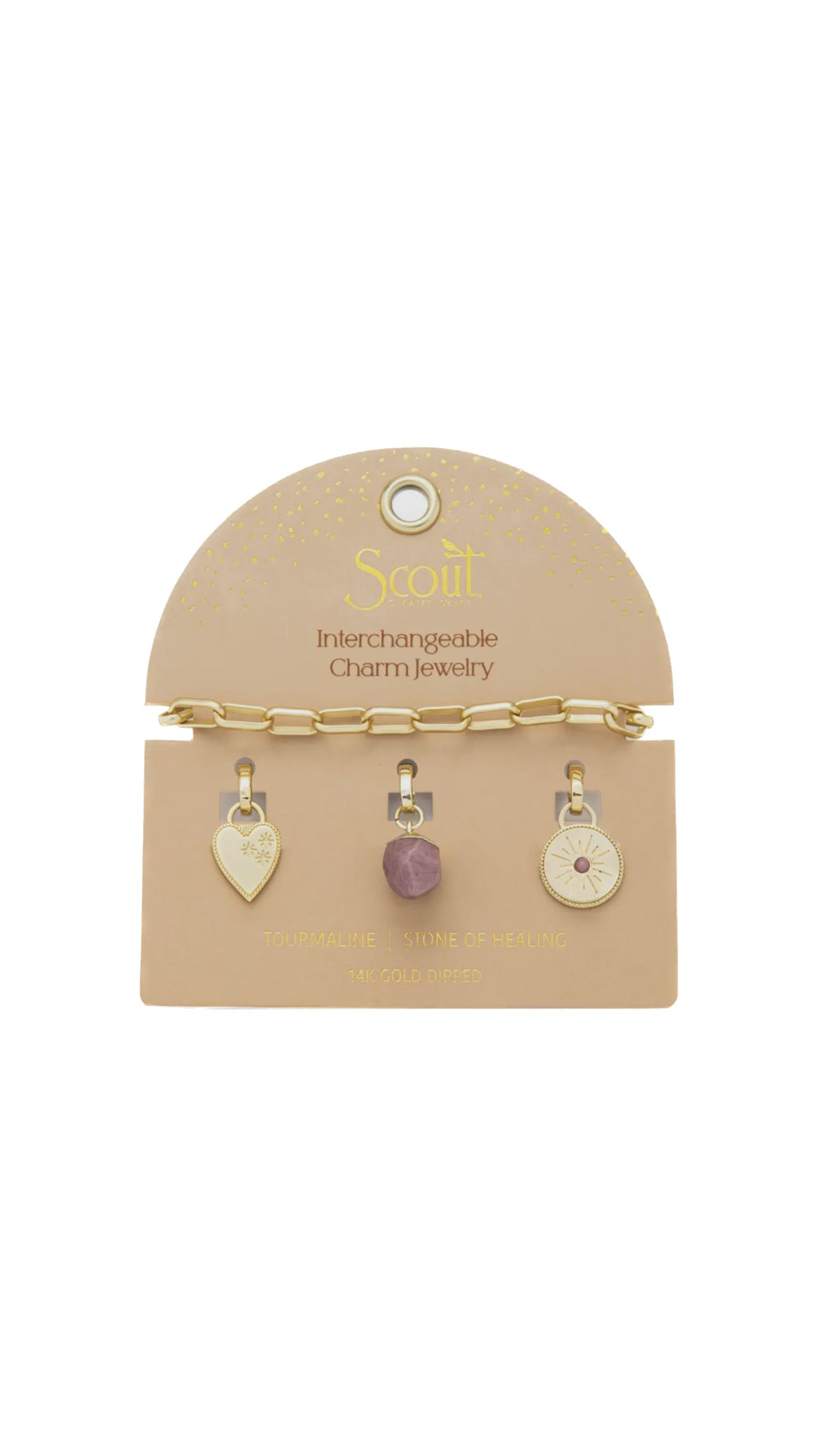 Interchangeable Charm Bracelet - Tourmaline Stone