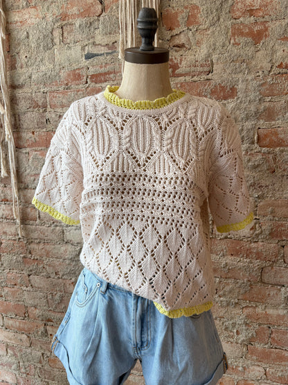Knitted Trim Sweater