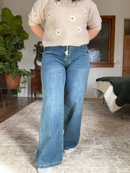 Drawstring Waist Jeans