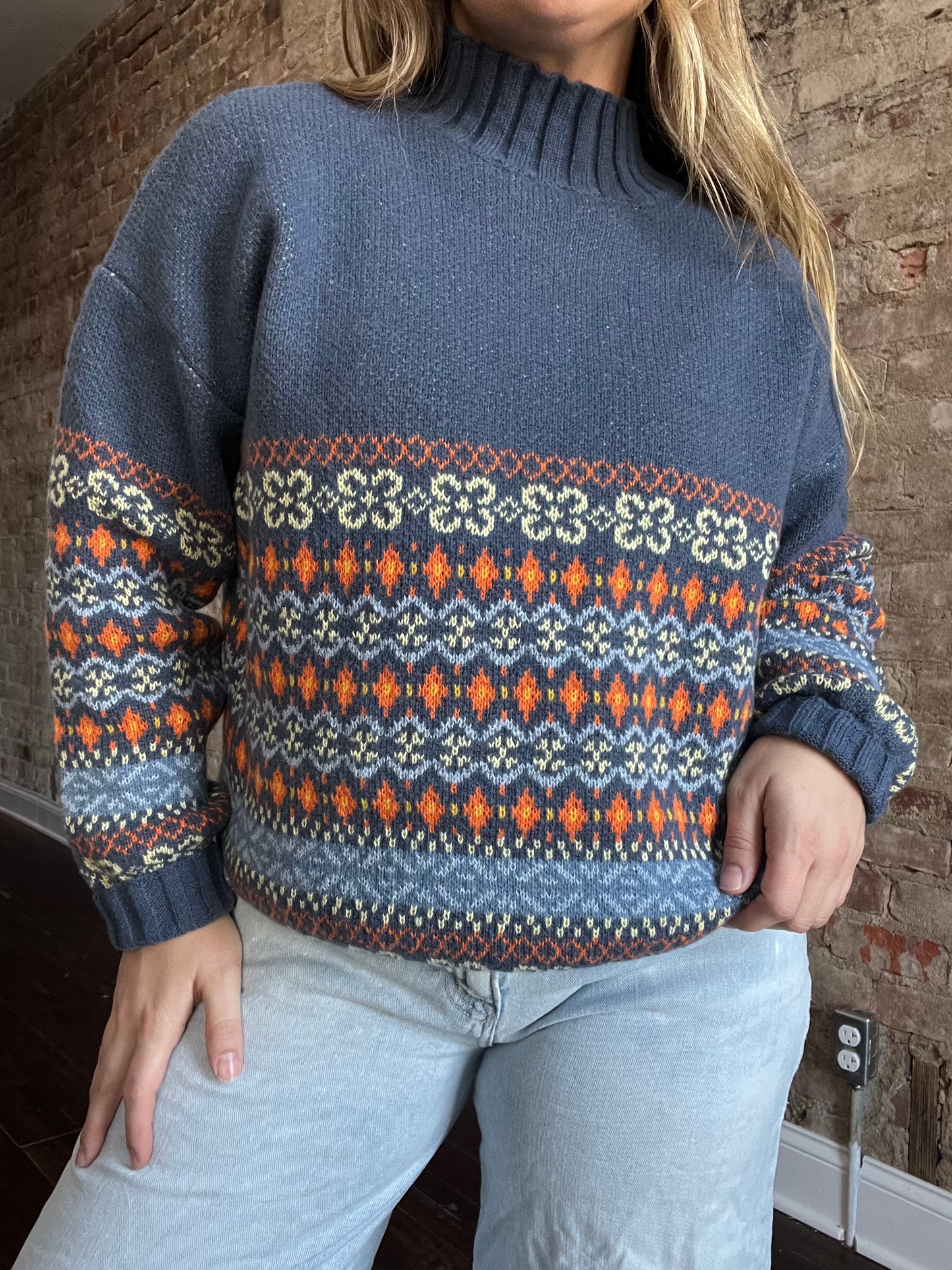 Navy Combo Sweater