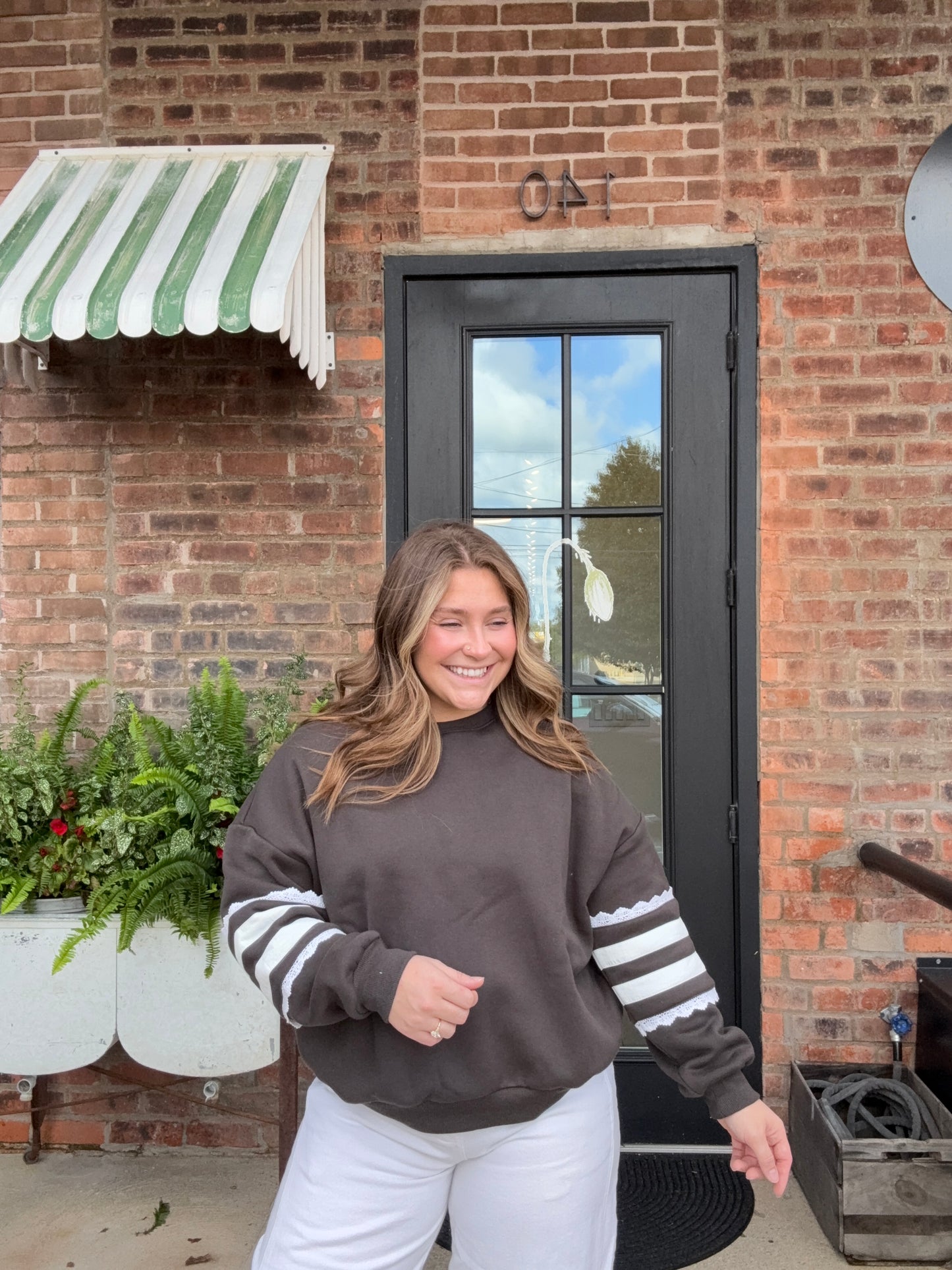 Striped Sleeve Sweatshirt