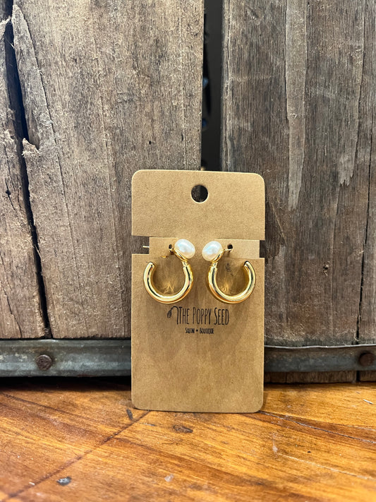 Pearl Hoop Earrings