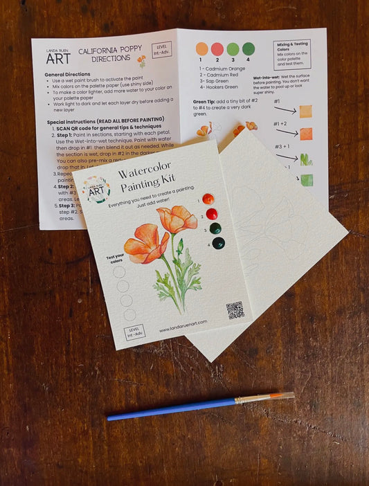 California Poppy Watercolor Kit