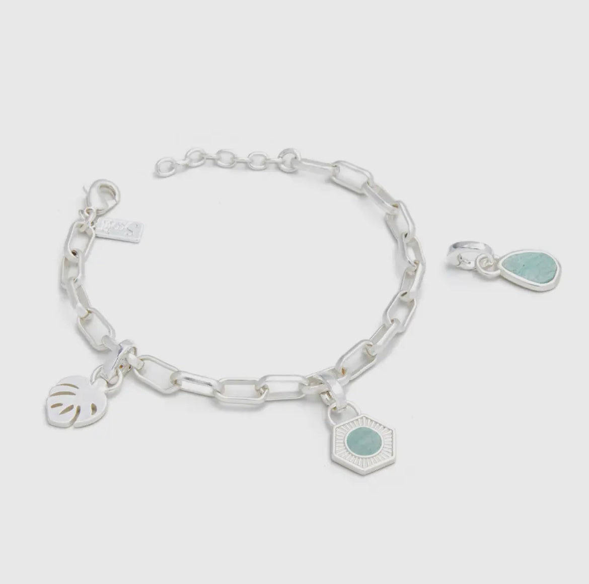 Interchangeable Charm Bracelet- Amazonite Stone